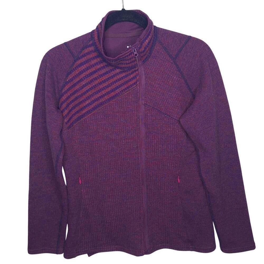Title Nine Sweater Jacket Swacket Wool Blend Fleece Lined M Full Zip High Neck